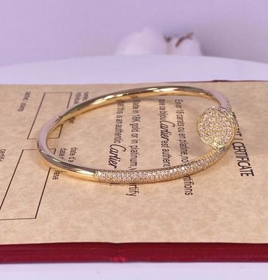 3.5mm Puur 18K goud Juwelen Geel goud Cartier Klein Juste Un Clou Met Diamanten