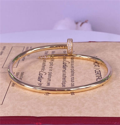 3.5mm Puur 18K goud Juwelen Geel goud Cartier Klein Juste Un Clou Met Diamanten