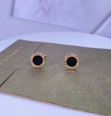 Bvlgari Rose 18k Earrings Gold Cufflinks Custom 18k Gold Perhiasan Dengan Onyx Hitam
