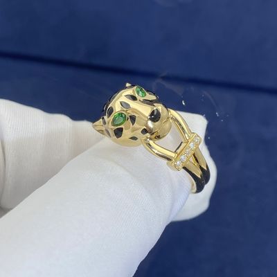 Elegant Unisex 18k Gold Diamond Ring Leopard 18k Gold Accessoires