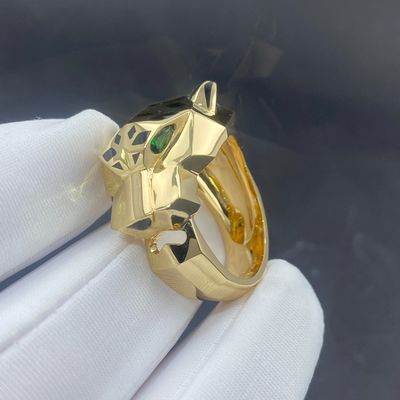 Elegant Unisex 18k Gold Diamond Ring Leopard 18k Gold Accessoires