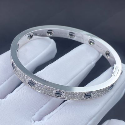 Cartier Love 18k Goud Gevulde Juwelen Witte Goud Pave Diamant Zwarte Keramische Armband