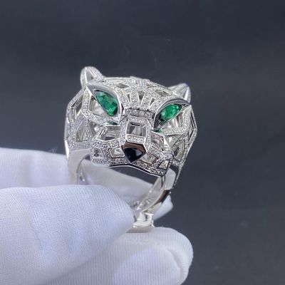 Elegant Unisex 18k Gold Diamond Ring Leopard 18k Gold Accessoires