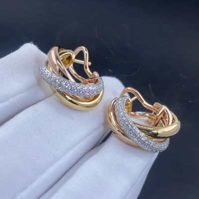 Zware ronde 18K goud juwelen Cartier Vvs Diamant oorbellen Meester kopie echt