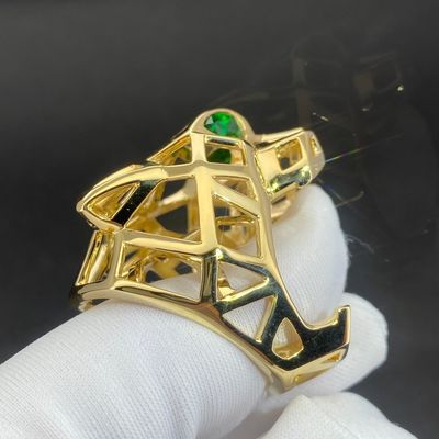 Gepersonaliseerde 18k gouden accessoires Gouden sieraden 18k massiegouden ring met diamant smaragd