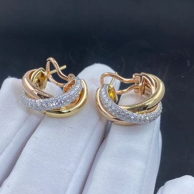 Zware ronde 18K goud juwelen Cartier Vvs Diamant oorbellen Meester kopie echt