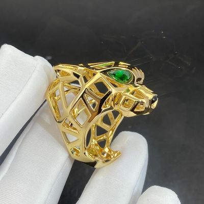 Gepersonaliseerde 18k gouden accessoires Gouden sieraden 18k massiegouden ring met diamant smaragd