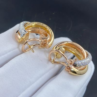 Zware ronde 18K goud juwelen Cartier Vvs Diamant oorbellen Meester kopie echt