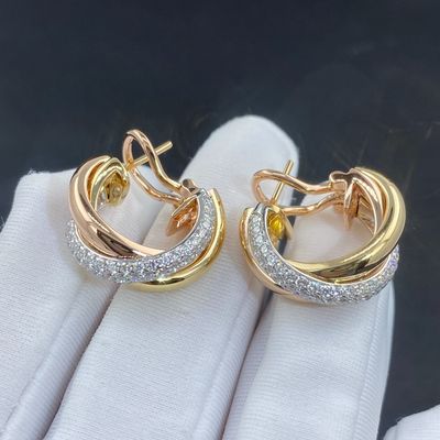 Zware ronde 18K goud juwelen Cartier Vvs Diamant oorbellen Meester kopie echt