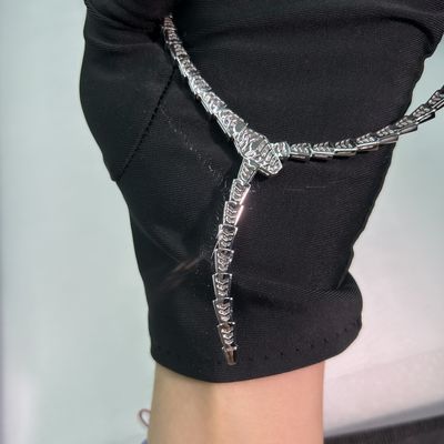 Serpenti Viper Slim Ketting In 18 Kt Wit Goud, Set Met Volledige Pavé Diamanten High Jewelry Brands